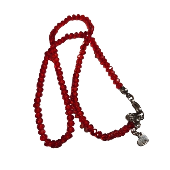 LA Hearts Red Beaded Necklace Set - Picture 3 of 9